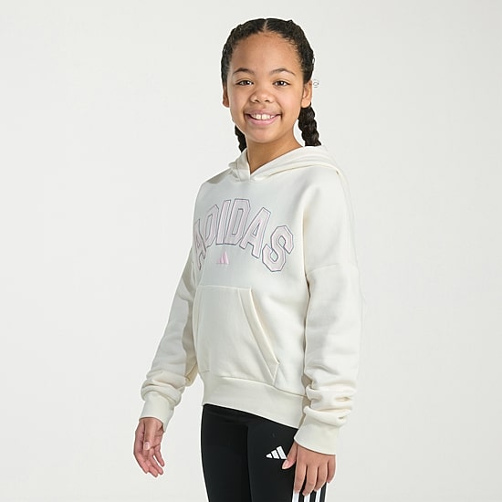 adidas Big Kid Girls Long Sleeve Fleece Active Hoodie