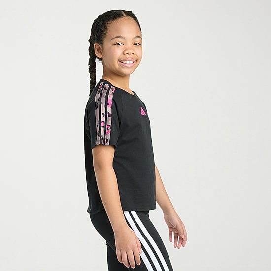 adidas Big Kid Girls Crew Neck Short Sleeve Regular Fit Graphic T-Shirt