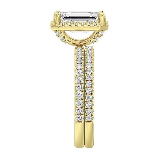Signature By Modern Bride (F / Vs2) Womens 6 CT. T.W. Lab Grown White Diamond 10K Gold Side Stone Halo Bridal Set
