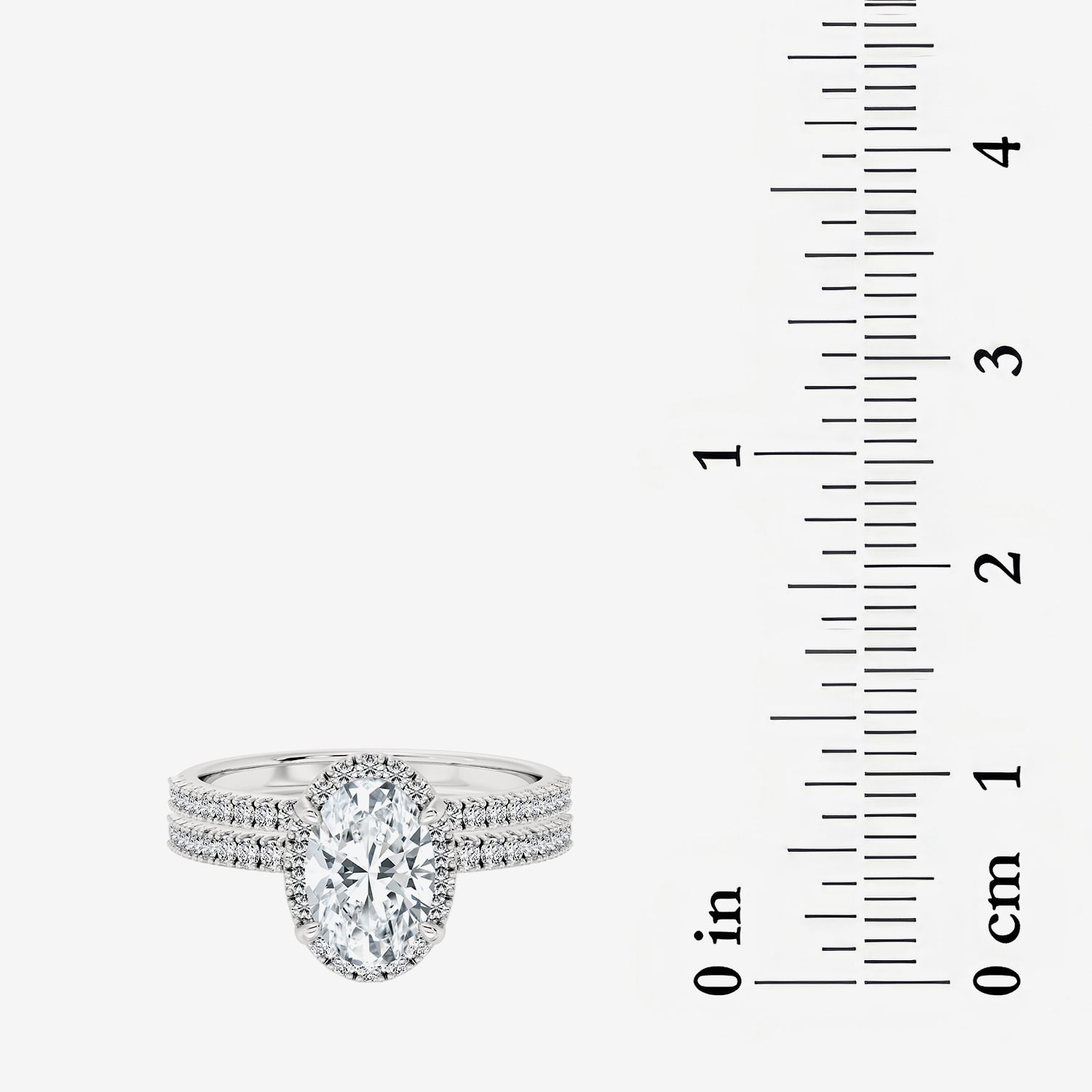 Signature By Modern Bride (F / Vs2) Womens 6 CT. T.W. Lab Grown White Diamond 10K Gold Oval Side Stone Halo Bridal Set