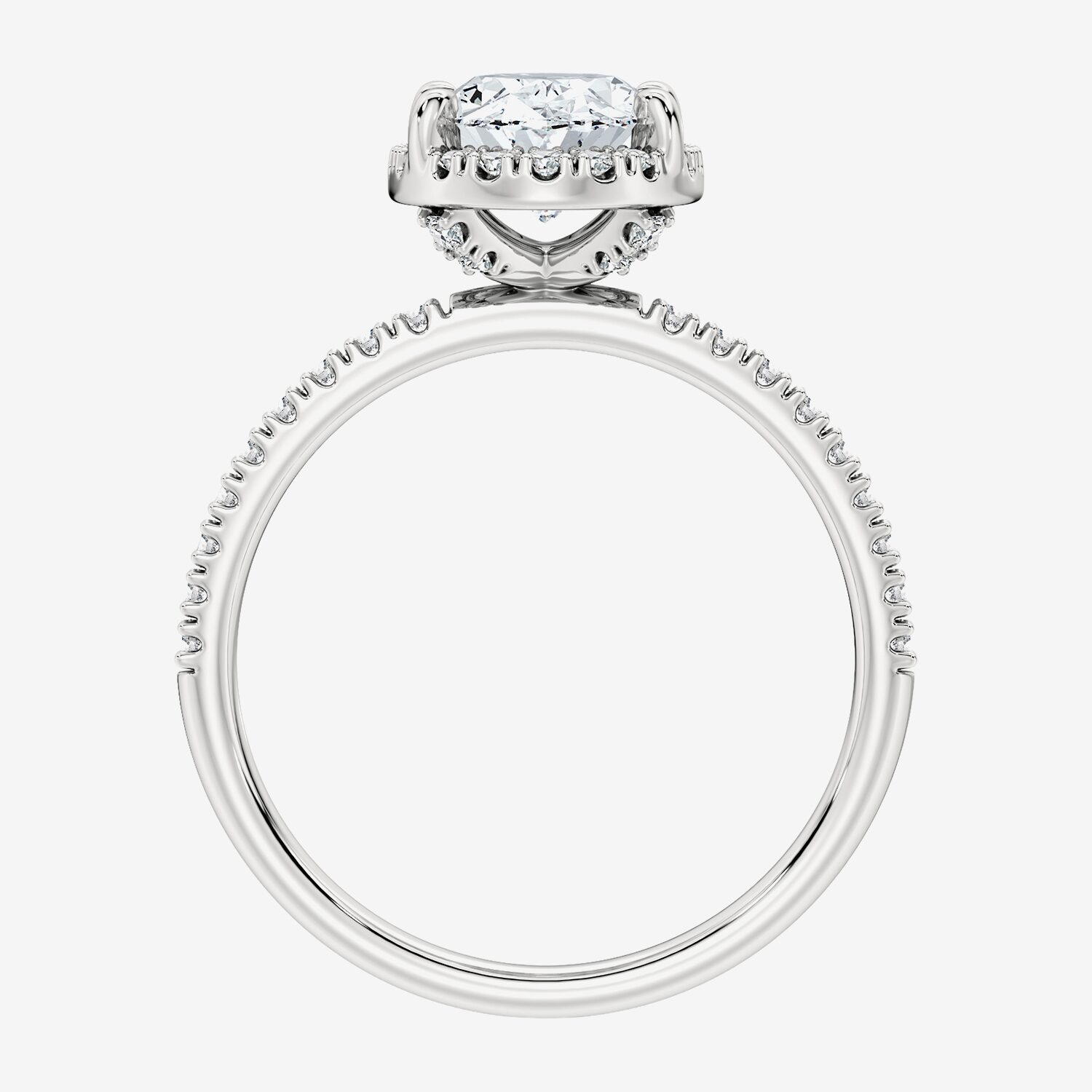 Signature By Modern Bride (F / Vs2) Womens / CT. T.W. Lab Grown White Diamond 10K Gold Oval Side Stone Halo Bridal Set