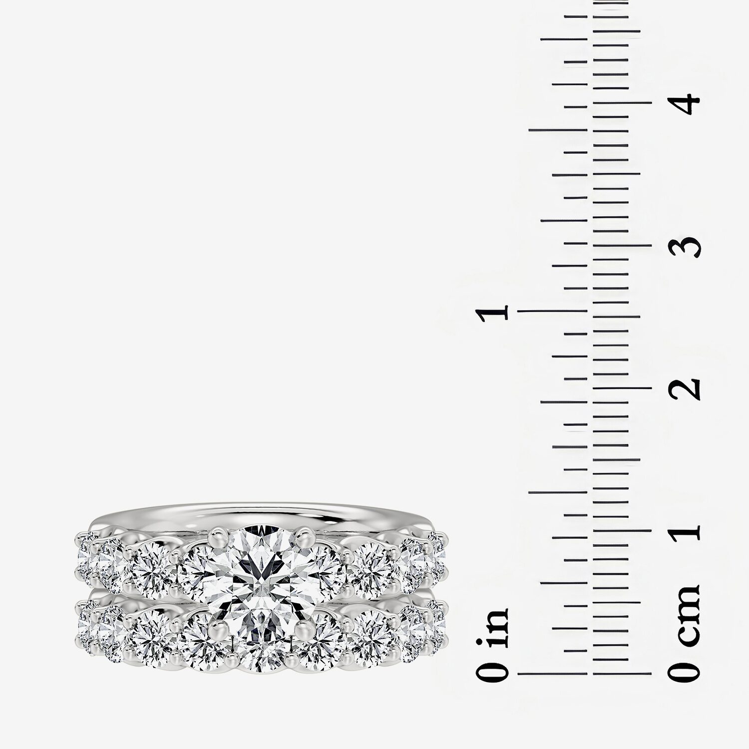 Signature By Modern Bride (F / Vs2) Womens 5 / CT. T.W. Lab Grown White Diamond 10K Gold Round Side Stone Bridal Set