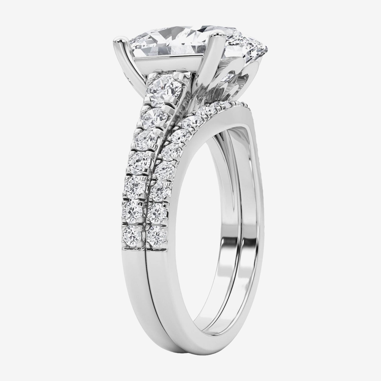 Grown Gorgeous (F / Vs2) Womens / Ct. T.W. Lab White Diamond 14K Gold Oval Side Stone Bridal Set
