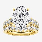 Grown Gorgeous (F / Vs2) Womens 5 1/3 Ct. T.W. Lab Grown White Diamond 14K Gold Oval Side Stone Bridal Set