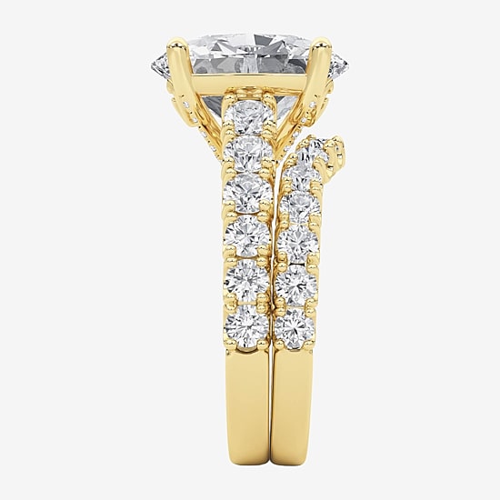 Grown Gorgeous (F / Vs2) Womens 5 1/3 Ct. T.W. Lab Grown White Diamond 14K Gold Oval Side Stone Bridal Set