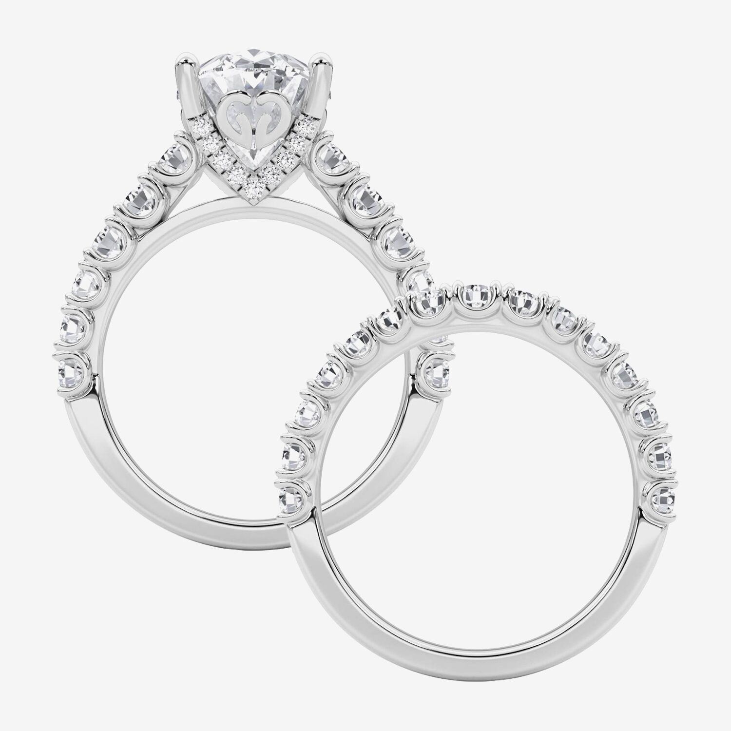 Grown Gorgeous (F / Vs2) Womens 5 1/3 Ct. T.W. Lab White Diamond 14K Gold Oval Side Stone Bridal Set