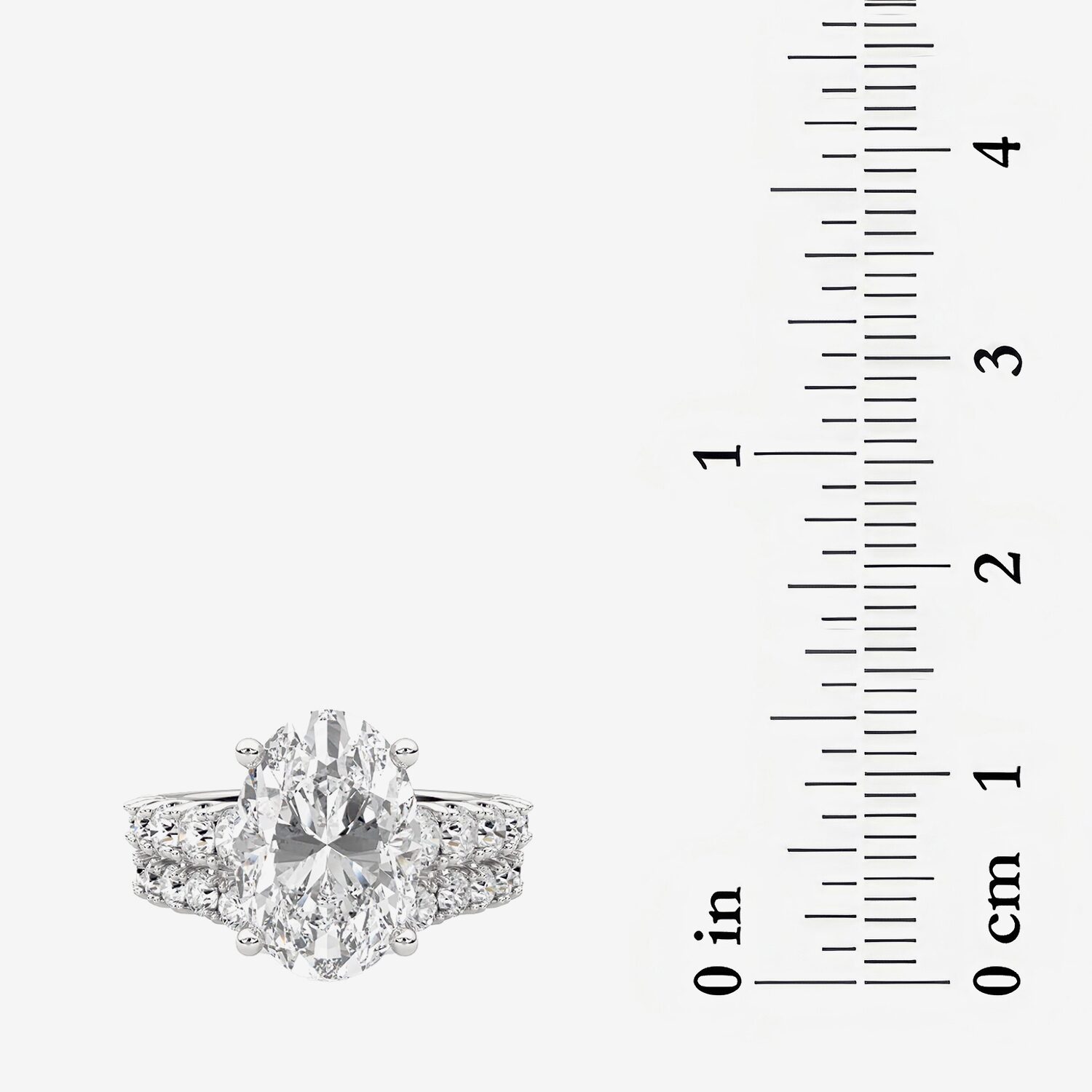 Grown Gorgeous (F / Vs2) Womens 5 1/3 Ct. T.W. Lab White Diamond 14K Gold Oval Side Stone Bridal Set