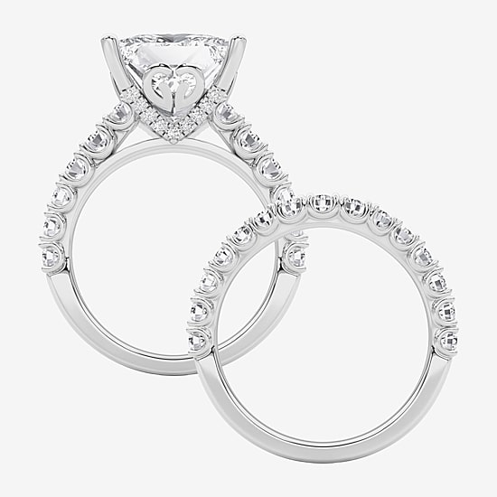 Grown Gorgeous (F / Vs2) Womens 8 1/4 Ct. T.W. Lab Grown White Diamond 14K Gold Side Stone Bridal Set