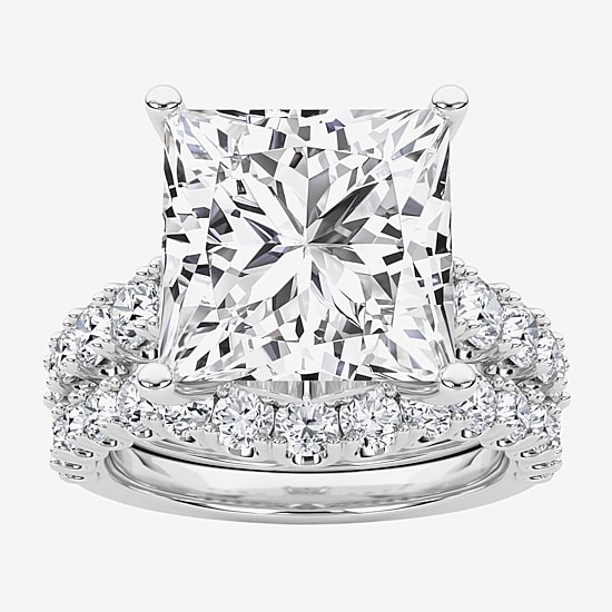 Grown Gorgeous (F / Vs2) Womens 8 1/4 Ct. T.W. Lab Grown White Diamond 14K Gold Side Stone Bridal Set