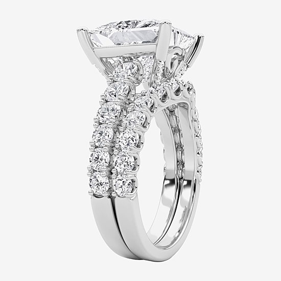 Grown Gorgeous (F / Vs2) Womens 8 1/4 Ct. T.W. Lab Grown White Diamond 14K Gold Side Stone Bridal Set