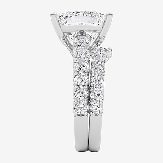 Grown Gorgeous (F / Vs2) Womens 8 1/4 Ct. T.W. Lab Grown White Diamond 14K Gold Side Stone Bridal Set