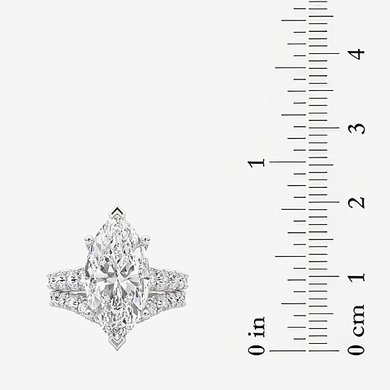 Grown Gorgeous (F / Vs2) Womens 6 1/10 Ct. T.W. Lab Grown White Diamond 14K Gold Marquise Side Stone Bridal Set