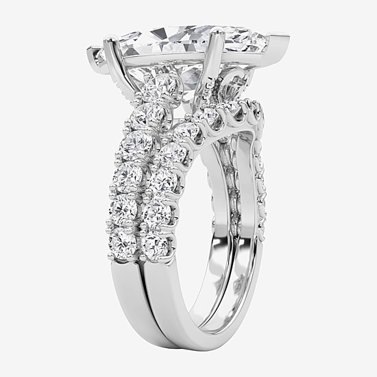 Grown Gorgeous (F / Vs2) Womens 6 1/10 Ct. T.W. Lab Grown White Diamond 14K Gold Marquise Side Stone Bridal Set