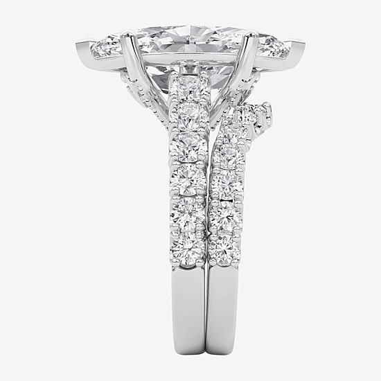 Grown Gorgeous (F / Vs2) Womens 6 1/10 Ct. T.W. Lab Grown White Diamond 14K Gold Marquise Side Stone Bridal Set