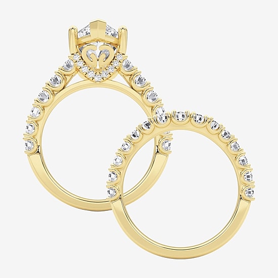 Grown Gorgeous (F / Vs2) Womens 5 1/3 Ct. T.W. Lab Grown White Diamond 14K Gold Marquise Side Stone Bridal Set