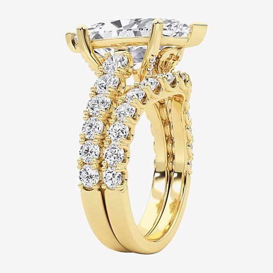 Grown Gorgeous (F / Vs2) Womens 5 1/3 Ct. T.W. Lab Grown White Diamond 14K Gold Marquise Side Stone Bridal Set