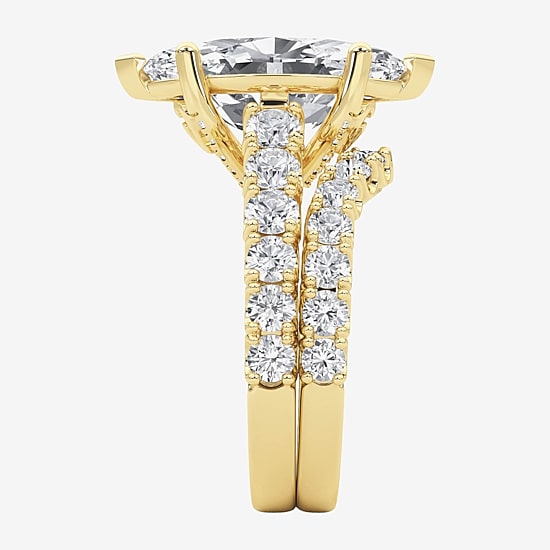 Grown Gorgeous (F / Vs2) Womens 5 1/3 Ct. T.W. Lab Grown White Diamond 14K Gold Marquise Side Stone Bridal Set