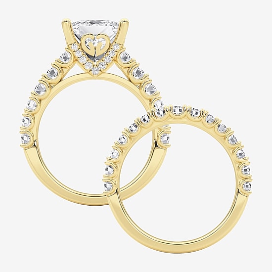 Grown Gorgeous (F / Vs2) Womens 5 1/3 Ct. T.W. Lab Grown White Diamond 14K Gold Side Stone Bridal Set