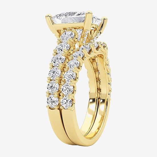 Grown Gorgeous (F / Vs2) Womens 5 1/3 Ct. T.W. Lab Grown White Diamond 14K Gold Side Stone Bridal Set