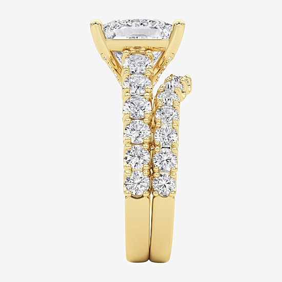 Grown Gorgeous (F / Vs2) Womens 5 1/3 Ct. T.W. Lab Grown White Diamond 14K Gold Side Stone Bridal Set