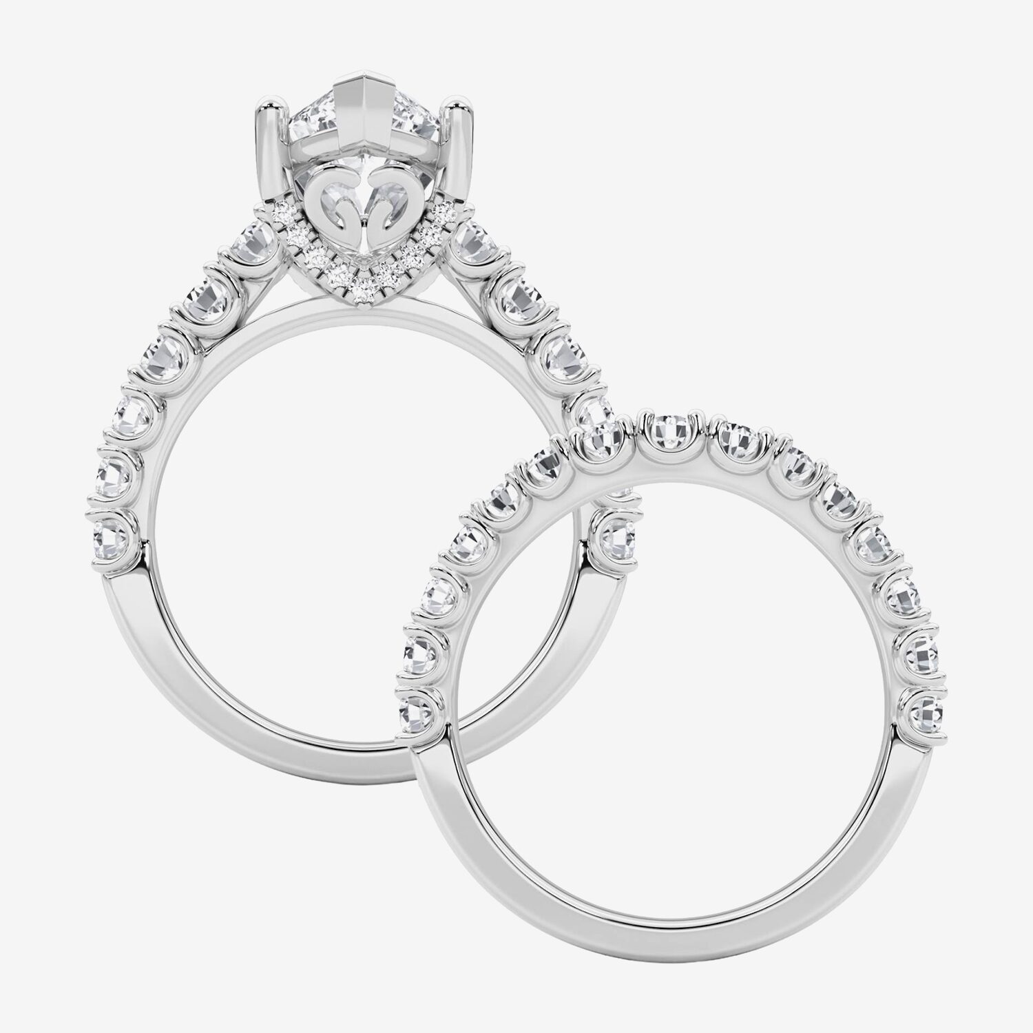 Grown Gorgeous (F / Vs2) Womens 5 1/3 Ct. T.W. Lab White Diamond 14K Gold Marquise Side Stone Bridal Set