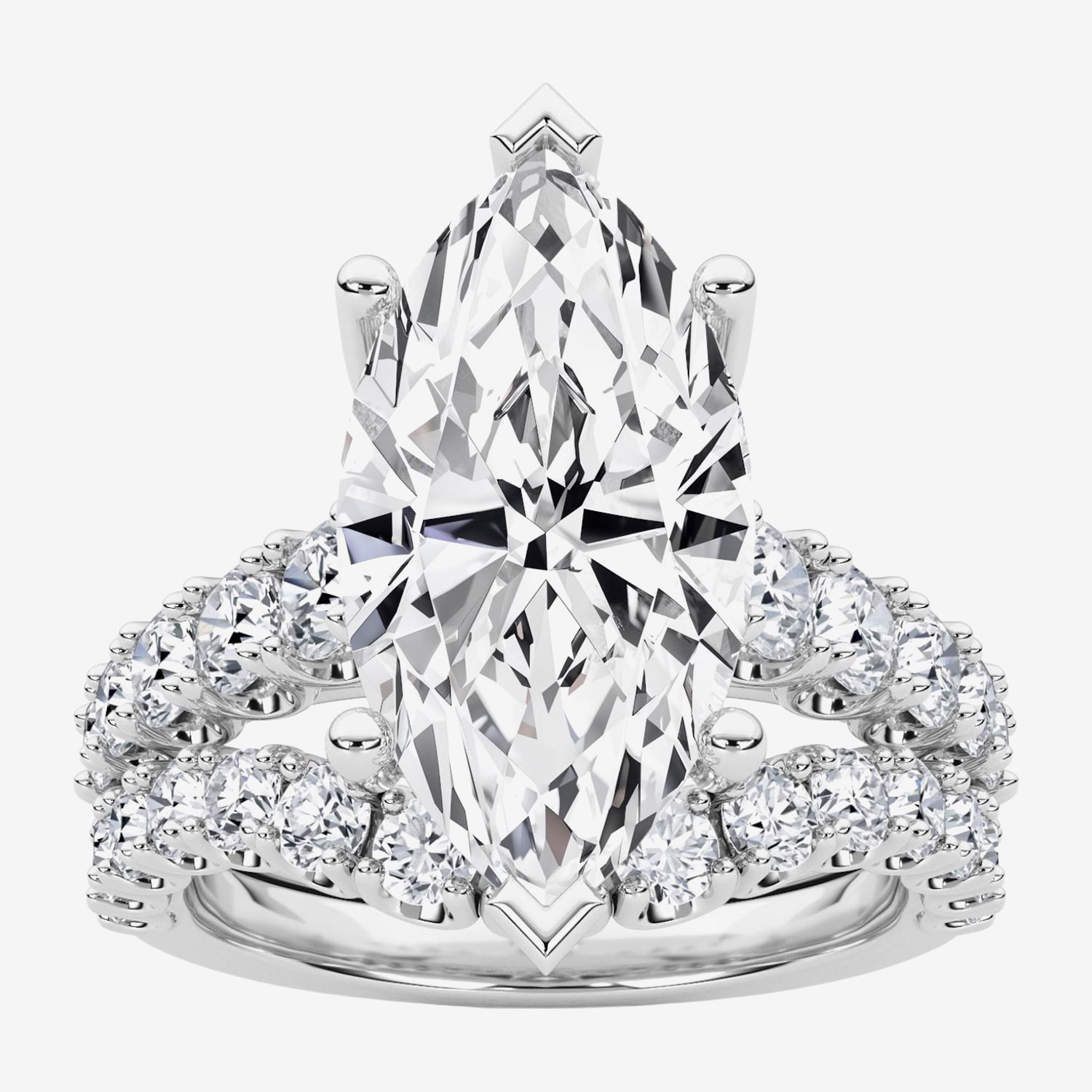 Grown Gorgeous (F / Vs2) Womens 5 1/3 Ct. T.W. Lab White Diamond 14K Gold Marquise Side Stone Bridal Set