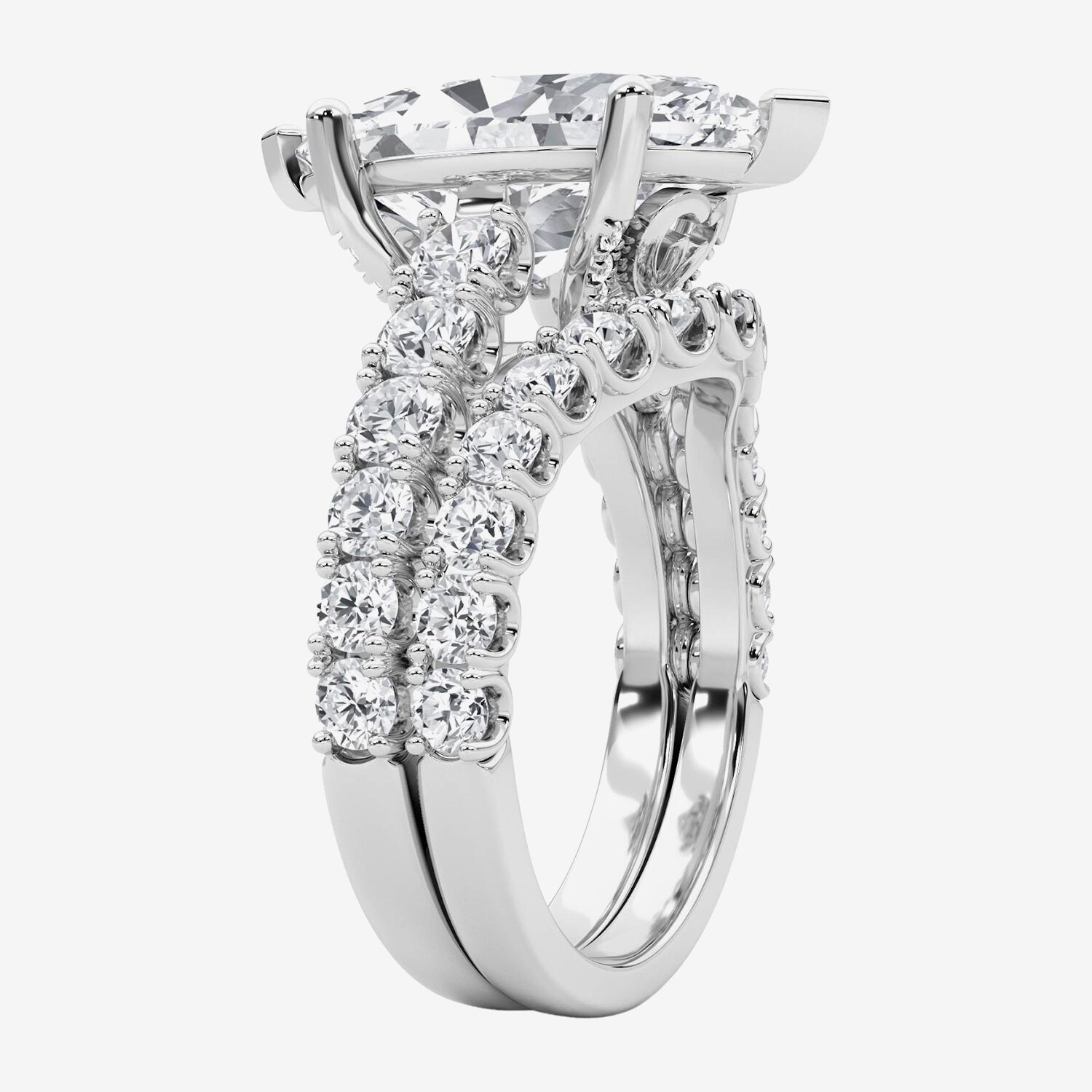 Grown Gorgeous (F / Vs2) Womens 5 1/3 Ct. T.W. Lab White Diamond 14K Gold Marquise Side Stone Bridal Set