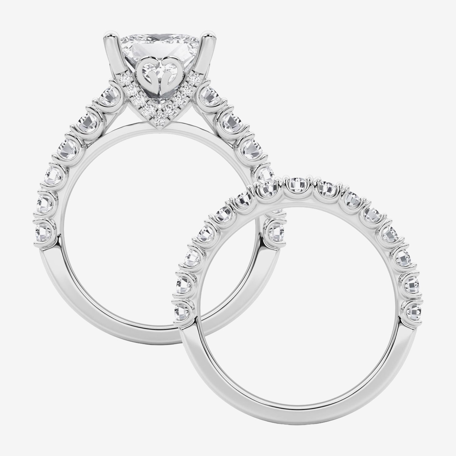 Grown Gorgeous (F / Vs2) Womens 5 1/3 Ct. T.W. Lab White Diamond 14K Gold Side Stone Bridal Set