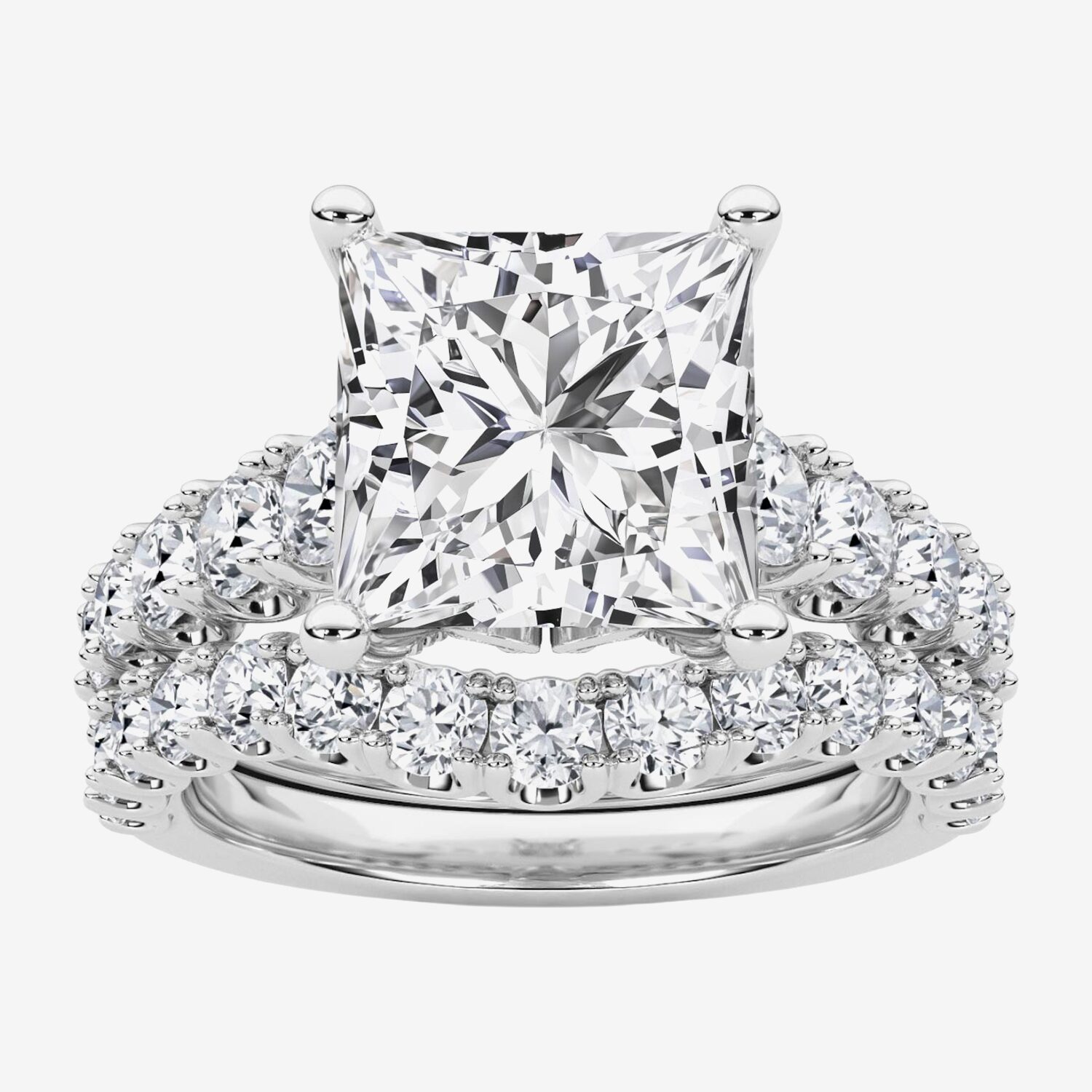 Grown Gorgeous (F / Vs2) Womens 5 1/3 Ct. T.W. Lab White Diamond 14K Gold Side Stone Bridal Set