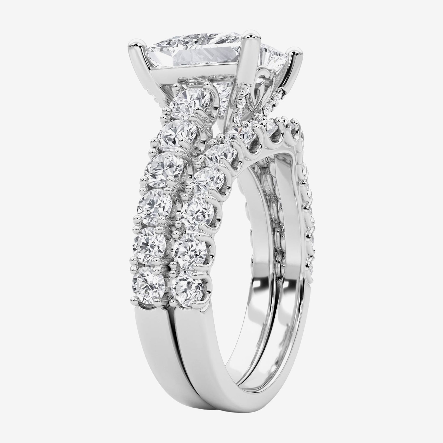 Grown Gorgeous (F / Vs2) Womens 5 1/3 Ct. T.W. Lab White Diamond 14K Gold Side Stone Bridal Set