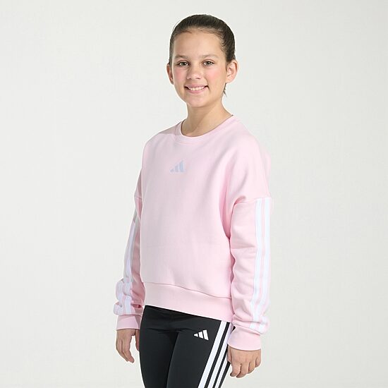 adidas Big Kid Girls Crew Neck Fleece Embroidered Long Sleeve Sweatshirt