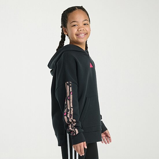 adidas Big Kid Girls Long Sleeve Embroidered Fleece Active Hoodie