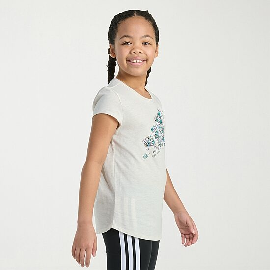 adidas Big Kid Girls Crew Neck Short Sleeve Regular Fit Graphic T-Shirt