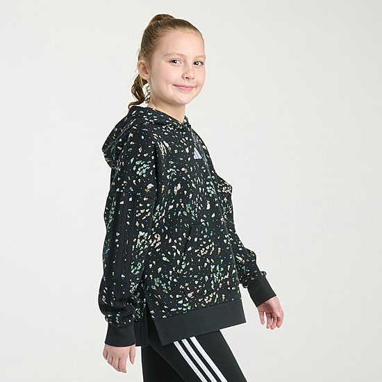 adidas Big Kid Girls Long Sleeve Embroidered Fleece Active Hoodie