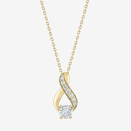 (F / Vs2) Womens 1 CT. T.W. Lab Grown White Diamond 10K Gold 18 Inch Pendant Necklace