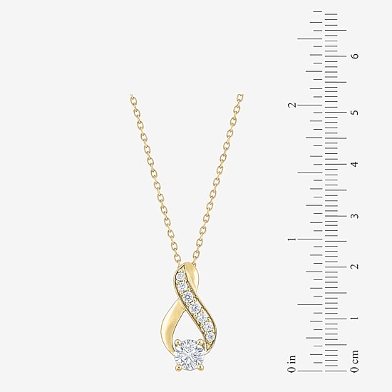 (F / Vs2) Womens 1 CT. T.W. Lab Grown White Diamond 10K Gold 18 Inch Pendant Necklace