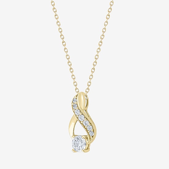(F / Vs2) Womens 1 CT. T.W. Lab Grown White Diamond 10K Gold 18 Inch Pendant Necklace