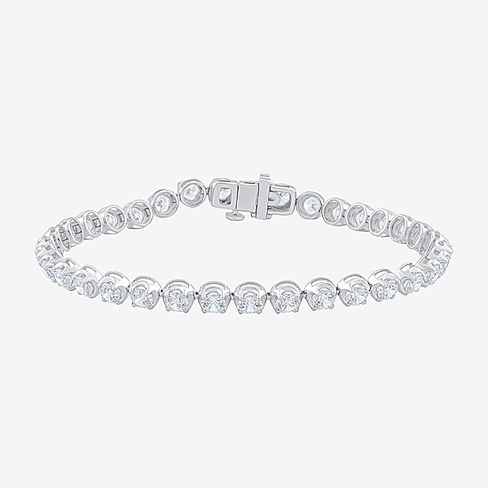 (F / Vs2) Womens 7 Ct.T.W. Lab Grown White Diamond 10K Gold 7.25 Inch Tennis Bracelet
