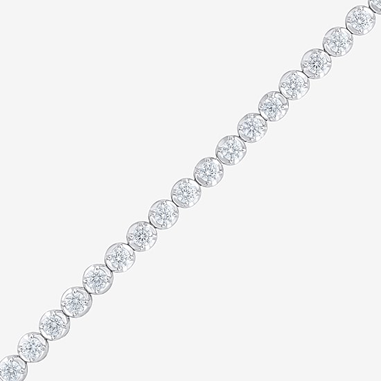 (F / Vs2) Womens 7 Ct.T.W. Lab Grown White Diamond 10K Gold 7.25 Inch Tennis Bracelet