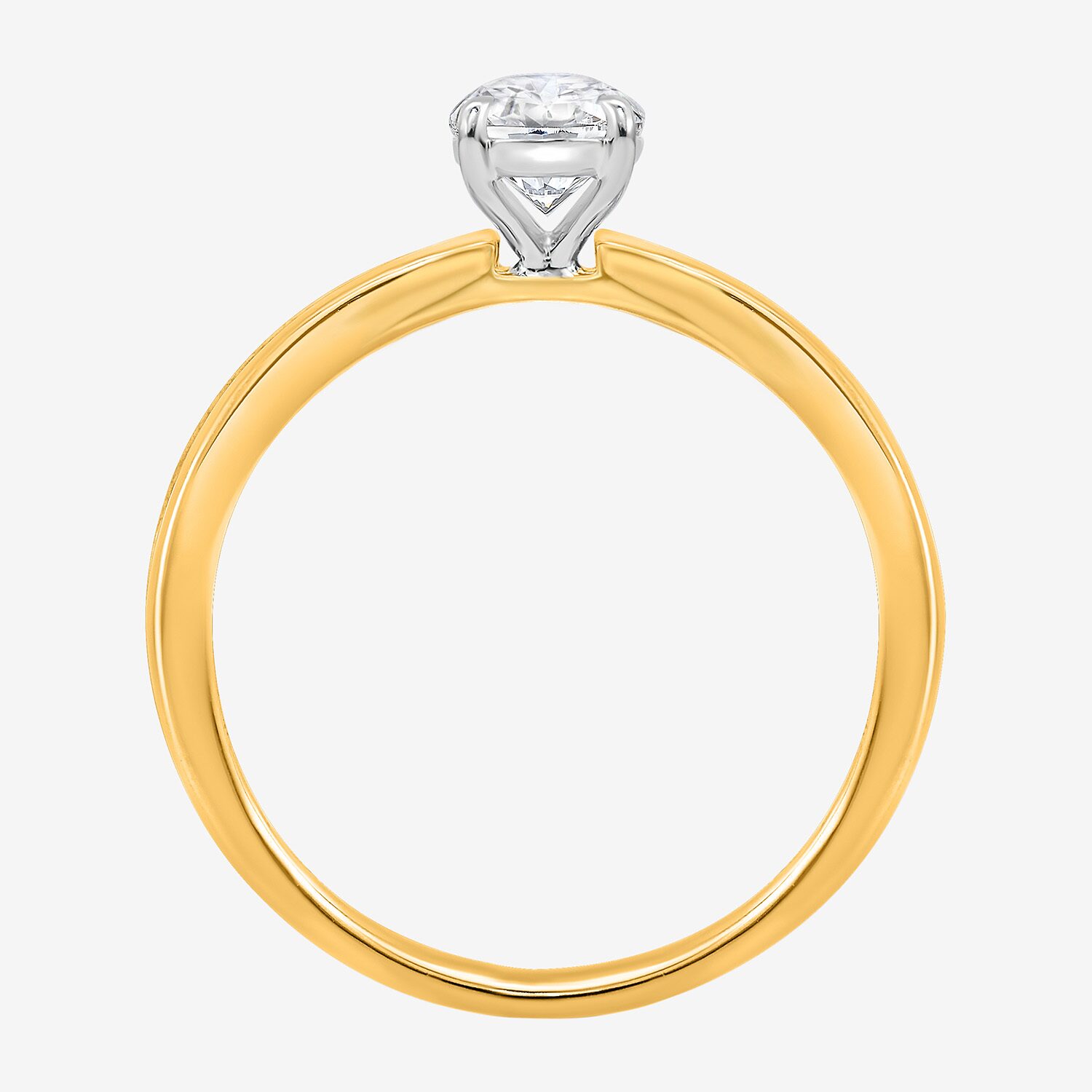 I / Si2) Womens CT. T.W. Lab Grown White Diamond Oval Side Stone Engagement Ring
