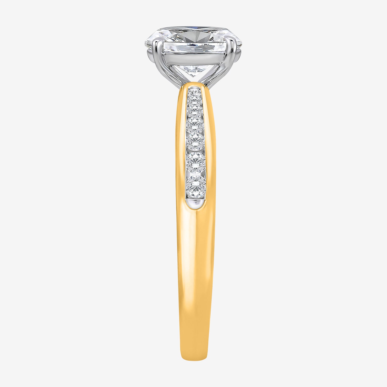 I / Si2) Womens CT. T.W. Lab Grown White Diamond Oval Side Stone Engagement Ring