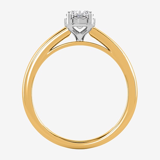 (I / Si2) Womens 1 CT. Lab Grown White Diamond Sterling Silver Cushion Solitaire Engagement Ring