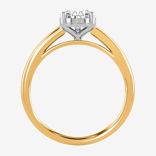 (I / Si2) Womens 1 CT. Lab Grown White Diamond Sterling Silver Pear Solitaire Engagement Ring
