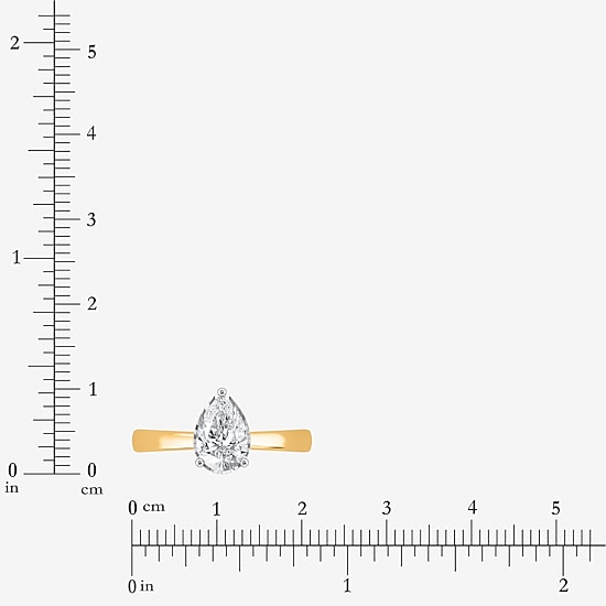 (I / Si2) Womens 1 CT. Lab Grown White Diamond Sterling Silver Pear Solitaire Engagement Ring
