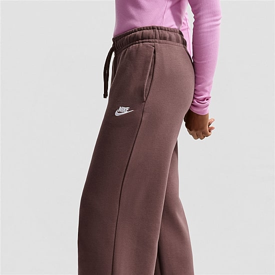 Nike Club Womens Lightweight Wide Leg Mid Rise Fleece Sweatpant