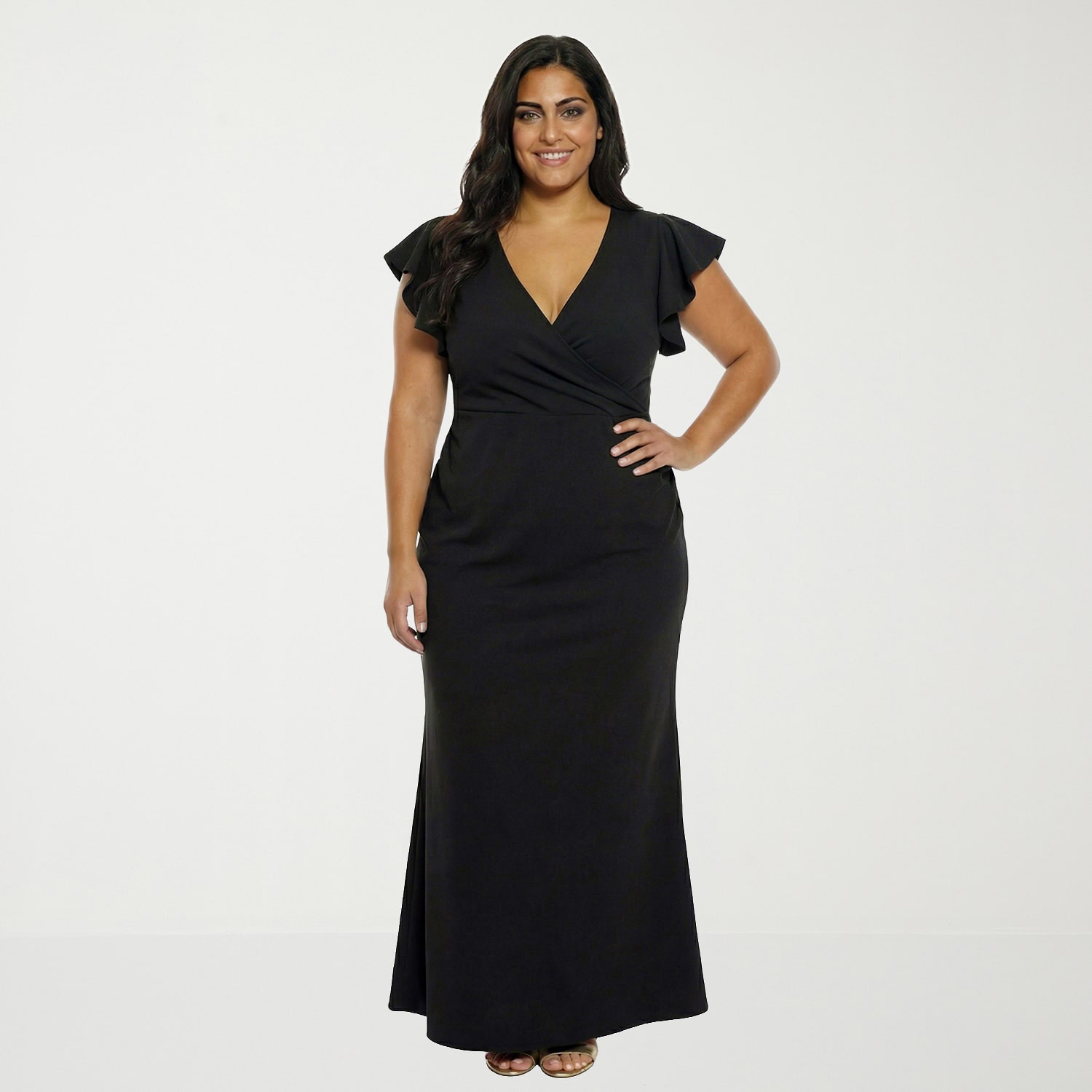 24seven Comfort Apparel Womens Plus Short Sleeve Wrap Dress