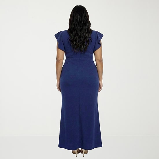 24seven Comfort Apparel Womens Plus Short Sleeve Wrap Dress