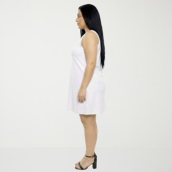 24seven Comfort Apparel Womens Plus Round Neck Sleeveless Shift Dress