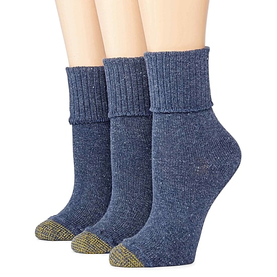 Gold Toe Bermuda Womens 3 Pair Turncuff Socks