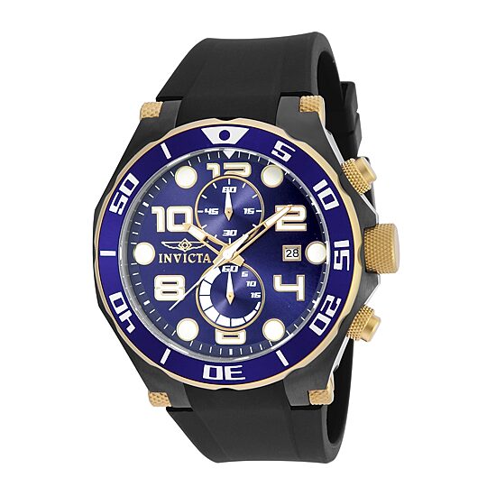 Invicta® Pro Diver Mens Black Silicone Strap Chronograph Sport Watch 17814